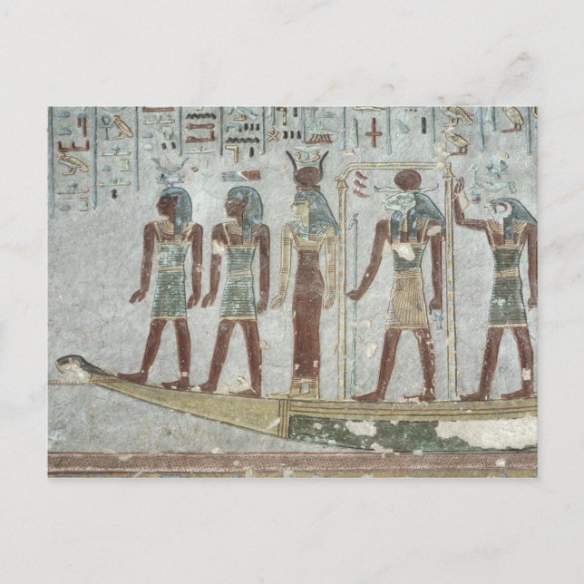 Relief som skildrar Khnum i en begravningsplats Vykort (Framsida)