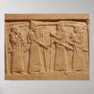Relief som skildrar Kung Shalmaneser III Poster