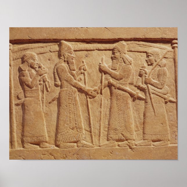 Relief som skildrar Kung Shalmaneser III Poster (Framsidan)
