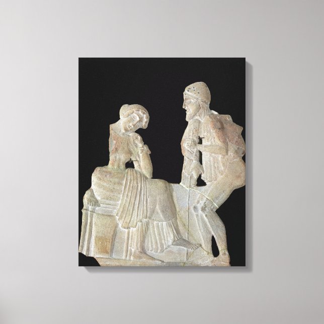 Relief som skildrar Odysseus och Penelope Canvastryck (Framsida)