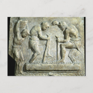 Relief som skildrar trottoarer vykort