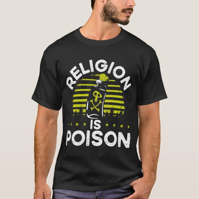Religion är kuperad teist t shirt (Framsida)
