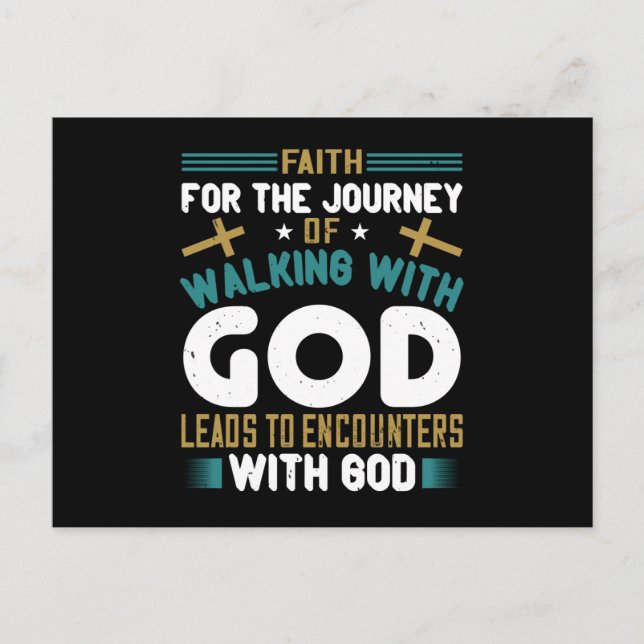 Religion - att gå med Gud Vykort (Framsida)