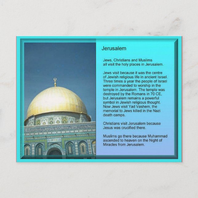 Religion besökare till Jerusalem Vykort (Framsida)