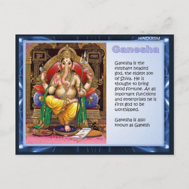 Religion, hinduism, Ganesha Vykort (Framsida)