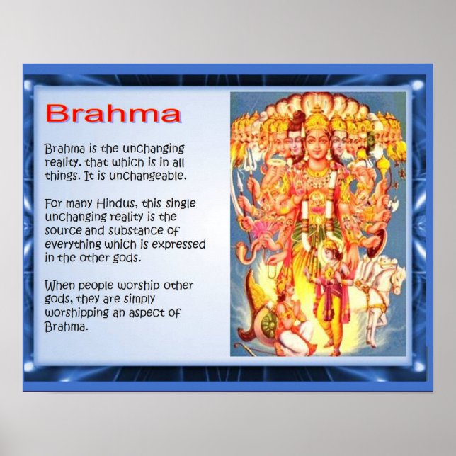 Religion, hinduism, gudar, Brahma Poster (Framsidan)