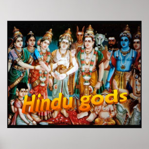 Religion, hinduism, hinduiska gudar poster