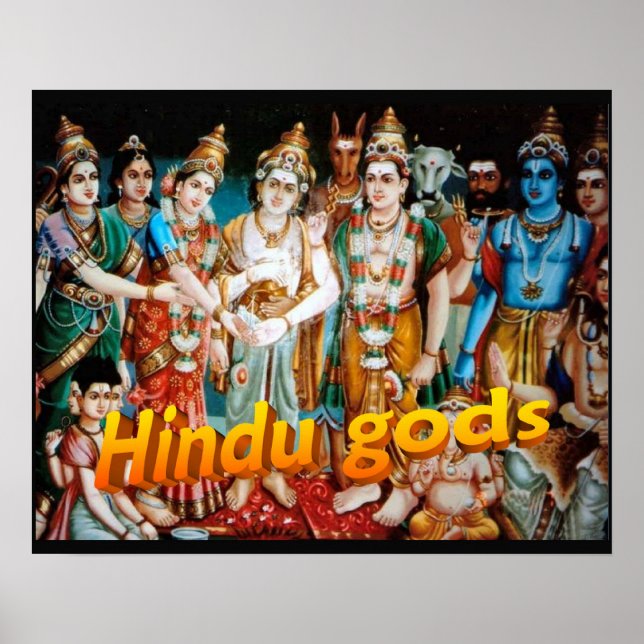 Religion, hinduism, hinduiska gudar poster (Framsidan)
