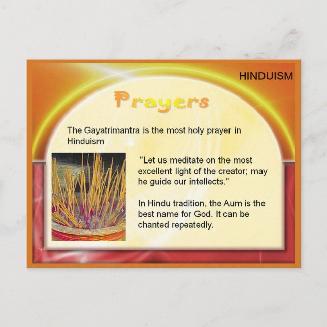 Religion, hinduism, Indien, hinduiska böner Vykort (Framsida)