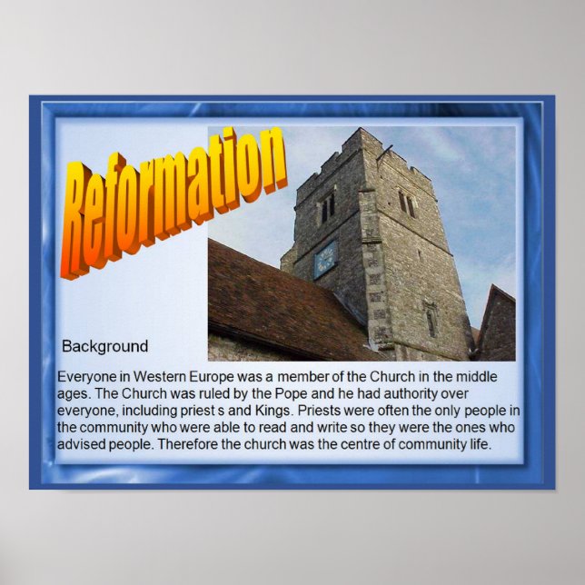 Religion, historia, ombildning, bakgrund poster (Framsidan)