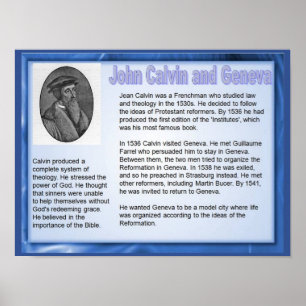Religion historia, Reformation John Calvin Poster