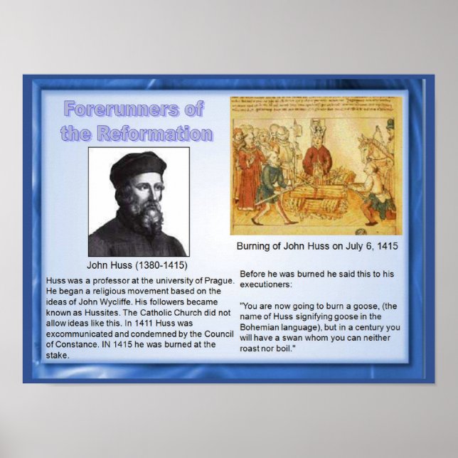 Religion, historia, reformens utlänningar poster (Framsidan)