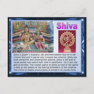 Religion, indiska hindu Gods, Shiva Vykort