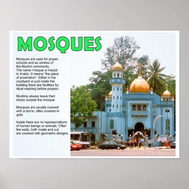 Religion, islam, moskéer poster (Framsidan)