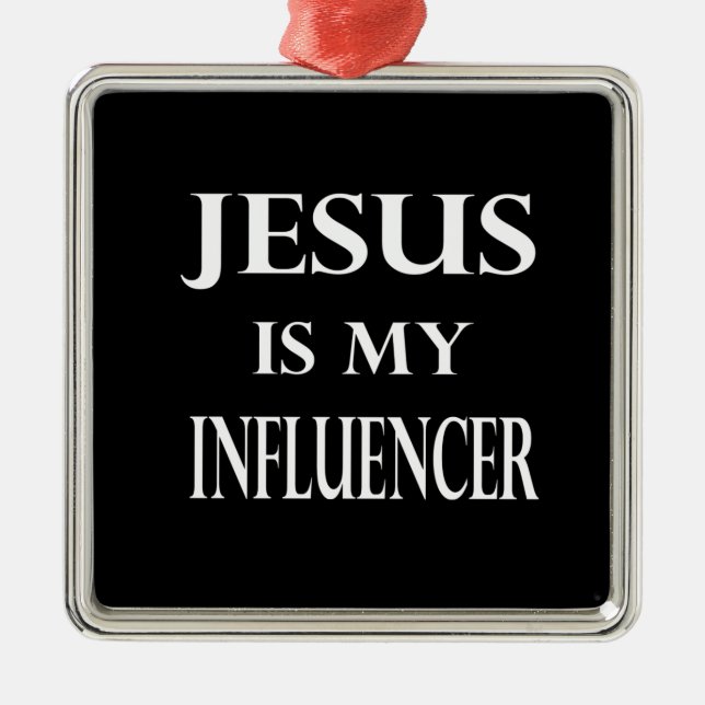Religion - Jesus är min influensare Julgransprydnad Metall (Framsidan)