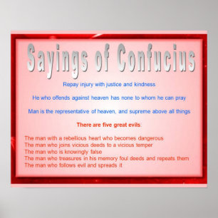 Religion, konfucianism, Ord i Confucius Poster