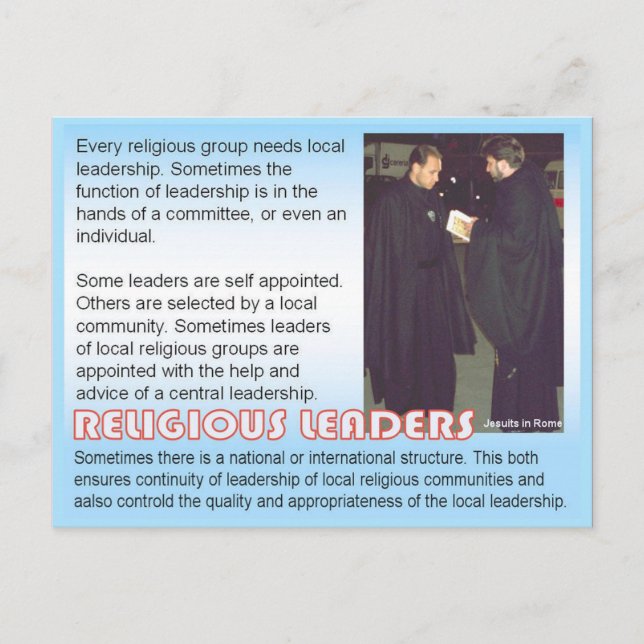 Religion, Religiösa ledare Vykort (Framsida)