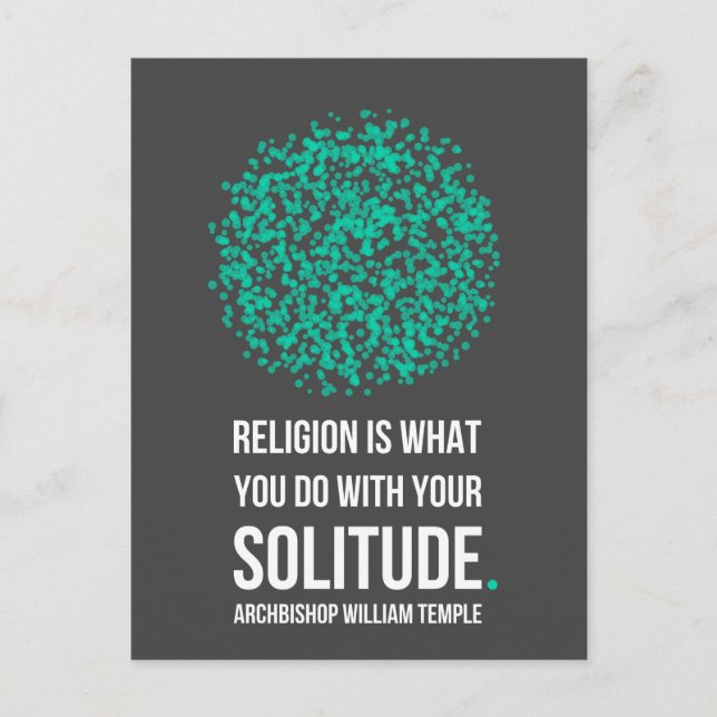 Religion Solitude Archbishop William Temple Quote Vykort (Framsida)