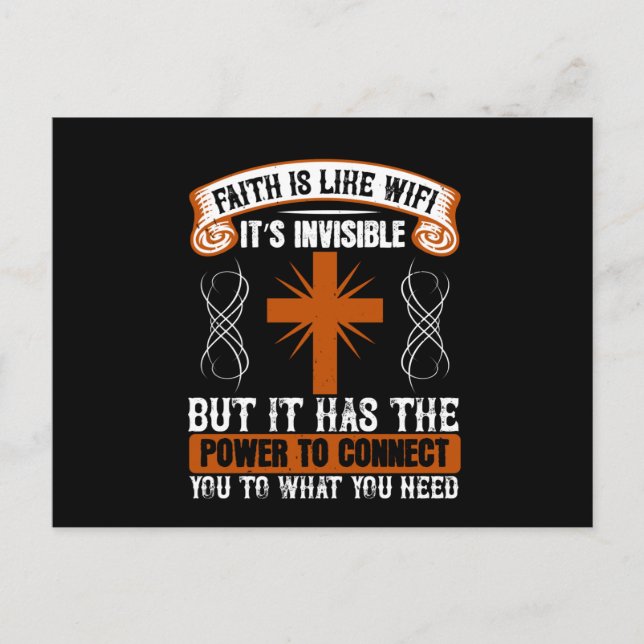 Religion - tro är osynlig som WIFI Vykort (Framsida)