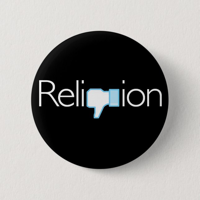 Religion? Tum besegrar! Knapp (Framsida)