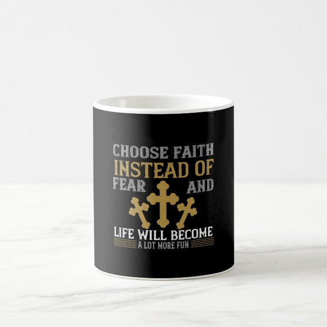Religion - välj tro i stället för rädsla kaffemugg (Center)