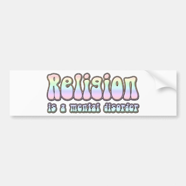 Religionen är en mental oordning bildekal (Framsidan)