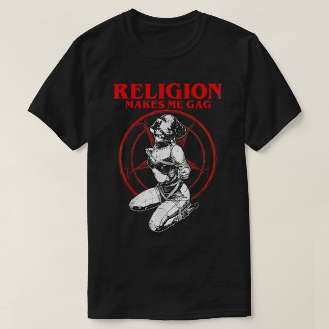 Religionen får mig att lägga munken nun t shirt (Design framsida)