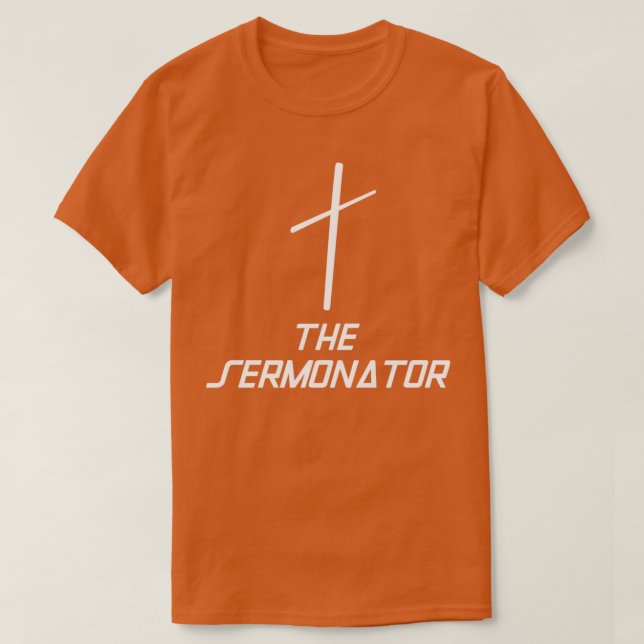 Religionen Sermonator Preacher T Shirt (Design framsida)