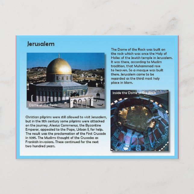 Religionen vallfärdar till Jerusalem Vykort (Framsida)
