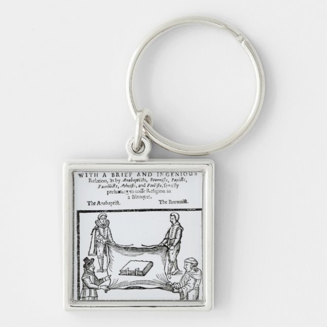 Religionfiender, 1641 fyrkantig silverfärgad nyckelring (Framsidan)