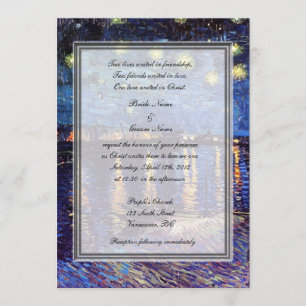Religions bröllop, van Gogh Starry night Inbjudningar