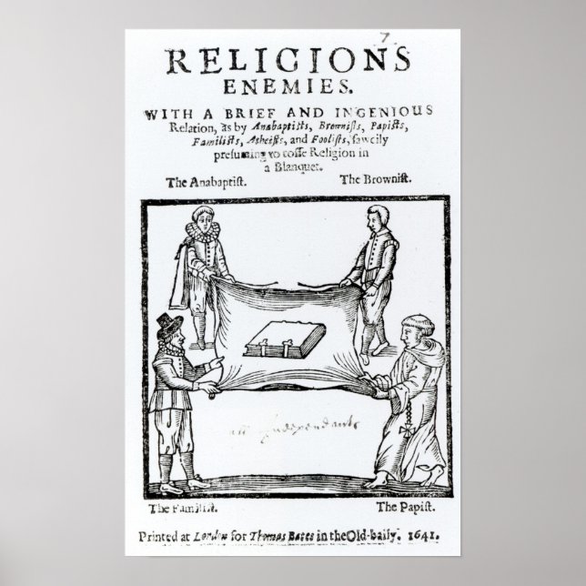 Religions fiender, 1641 poster (Framsidan)