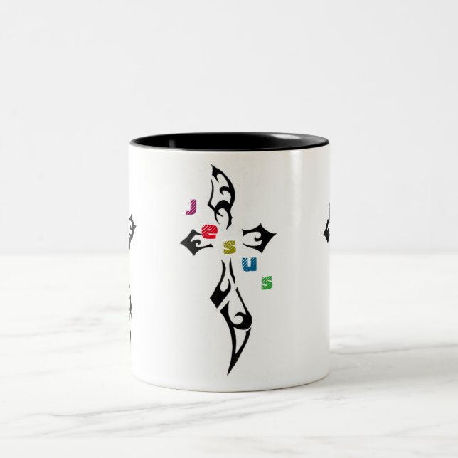 Religions kors Två-Tonad mugg (Center)