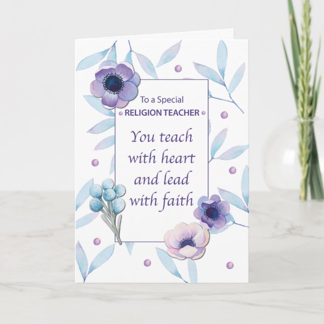 Religionslärare tack Lärardag Kort (Framsida)