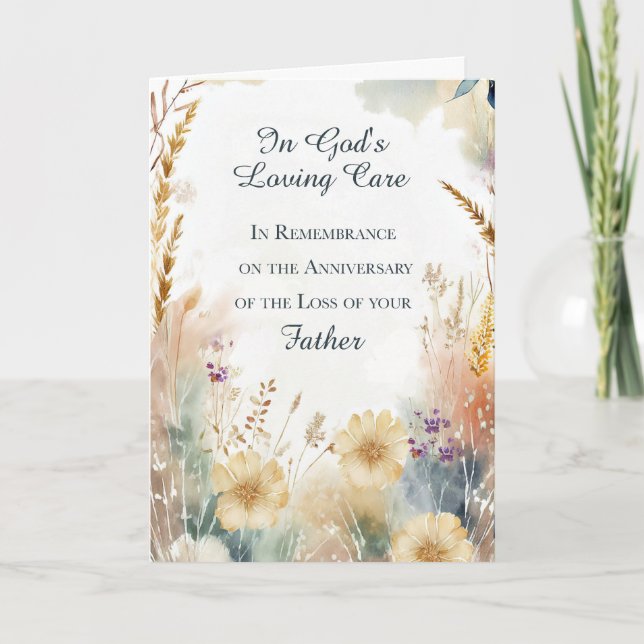 Religiös årsdag för faderns bortgång kort (Framsida)
