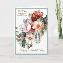 Religiös Blommig Morsdagsbön Kort