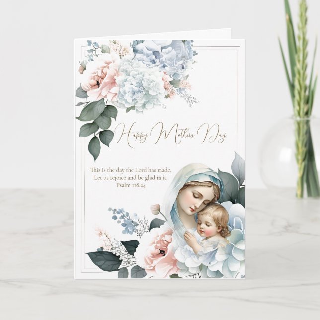 Religiös Blommig Morsdagsbön Kort (Framsida)