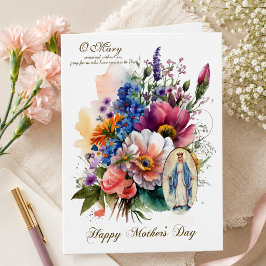 Religiös blomster Högtidlig Morsdagsbön Kort