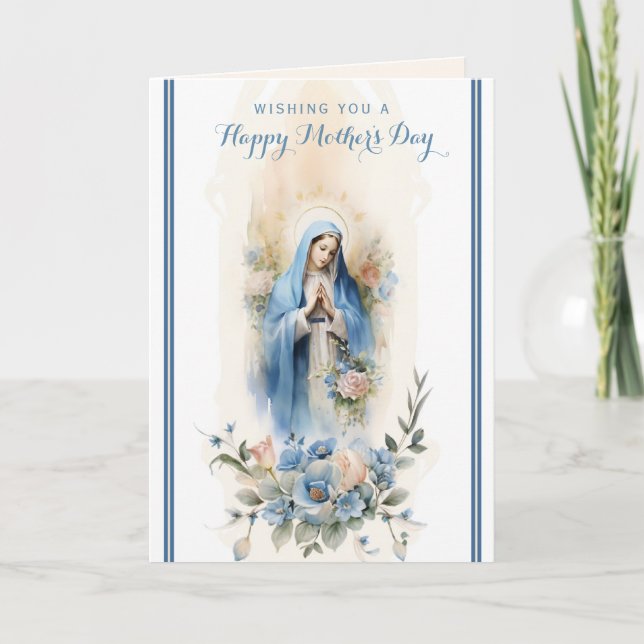 Religiös blomster mors dag bön kort (Framsida)