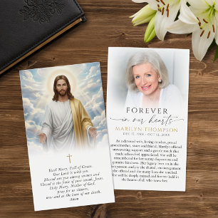 Religiös bönekort till Jungfru Maria Jesus begravn Visitkort