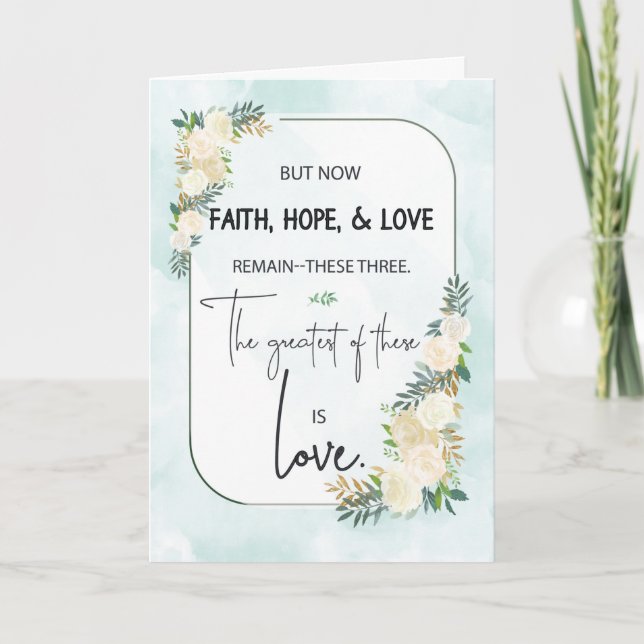 Religiös bröllopsjubileum Tro Hopp och Kärlek  Kort (Framsida)