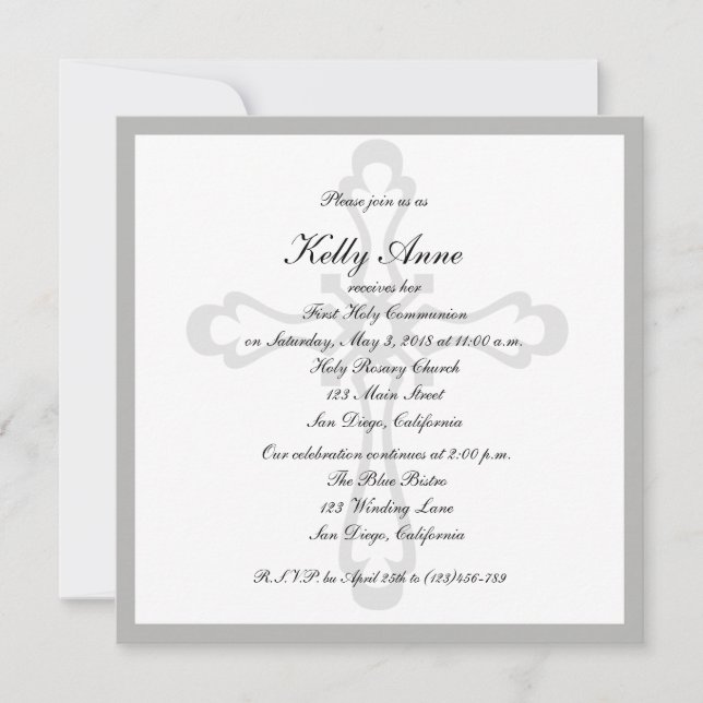 Religiös elegant för inbjudankorWatermark Inbjudningar (Framsida)