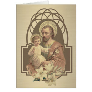 Religiös elegant för St Joseph babyJesus guld Hälsningskort