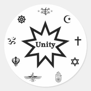 Religiös enhetdekal runt klistermärke