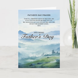 Religiös fadersdag Blå akvarell natur Kort