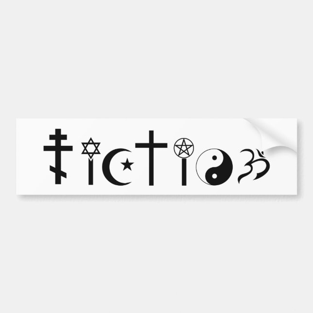 Religiös fiktion - ateistbildekal bildekal (Framsidan)