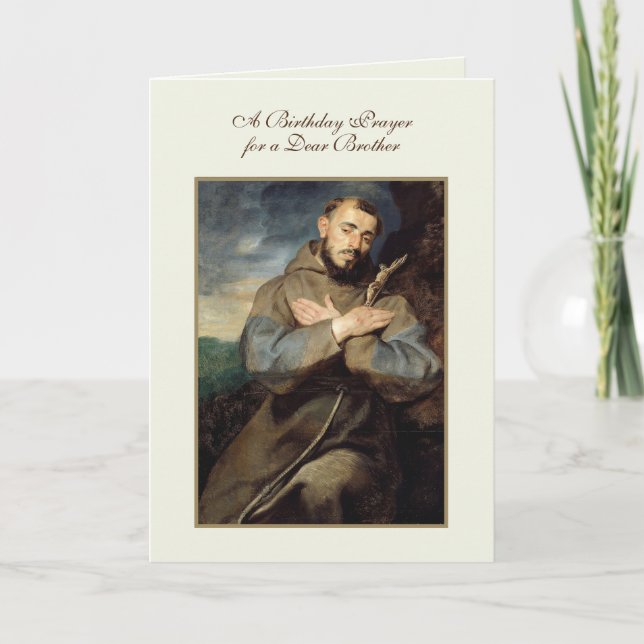 Religiös födelsedag för broder Francis katolska or Kort (Framsida)