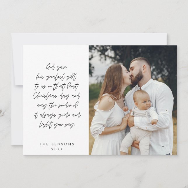 Religiös, God Jul, Kristet Familjefoto Julkort (Framsida)