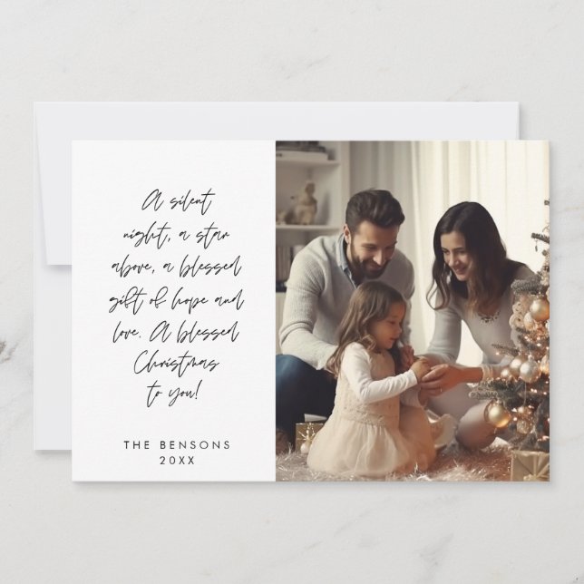 Religiös, God Jul, Kristet Familjefoto Julkort (Framsida)