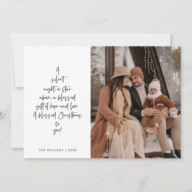 Religiös, God Jul, Kristet Familjefoto Julkort (Framsida)